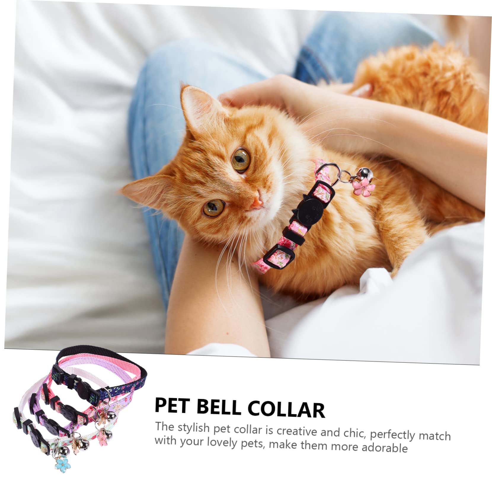 Toddmomy 12 Piezas Collar de Gato Lazos para Mascotas Collar de Mascota Perro a Necklace es Floral para Mascotas de Campana para Gatito Cuello Cuerda Nylon