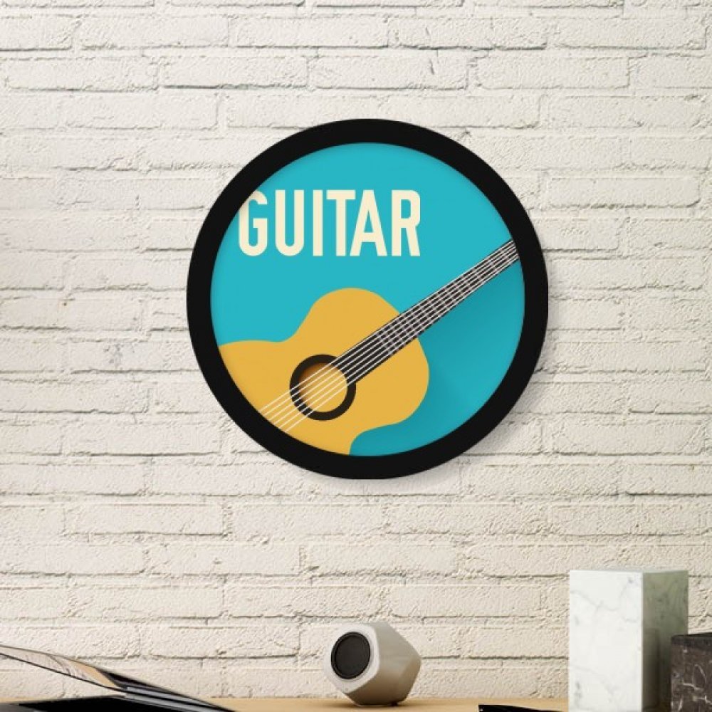 Peintures accueil stickers muraux guitare motif rond bleu petit format noir
