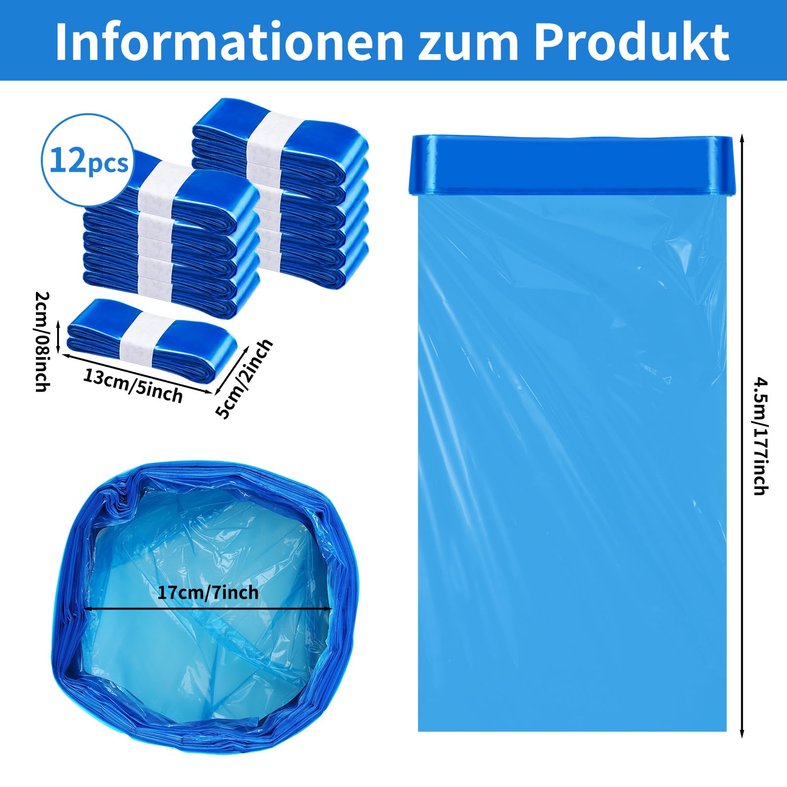 Recambios Cubos de Pañales 12 Piezas, Recambios compatible con todos contenedores de pañales, Fuerte compatibilidad, instalación sin complicaciones