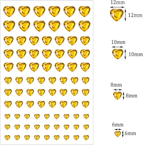 Vista 27 de Shapenty 4 tamaños de diamantes de imitación acrílicos de corazón de 0.236 pulgadas, 0.315 pulgadas, 0.472 pulgadas, 0.472 pulgadas, 0.472 pulgadas