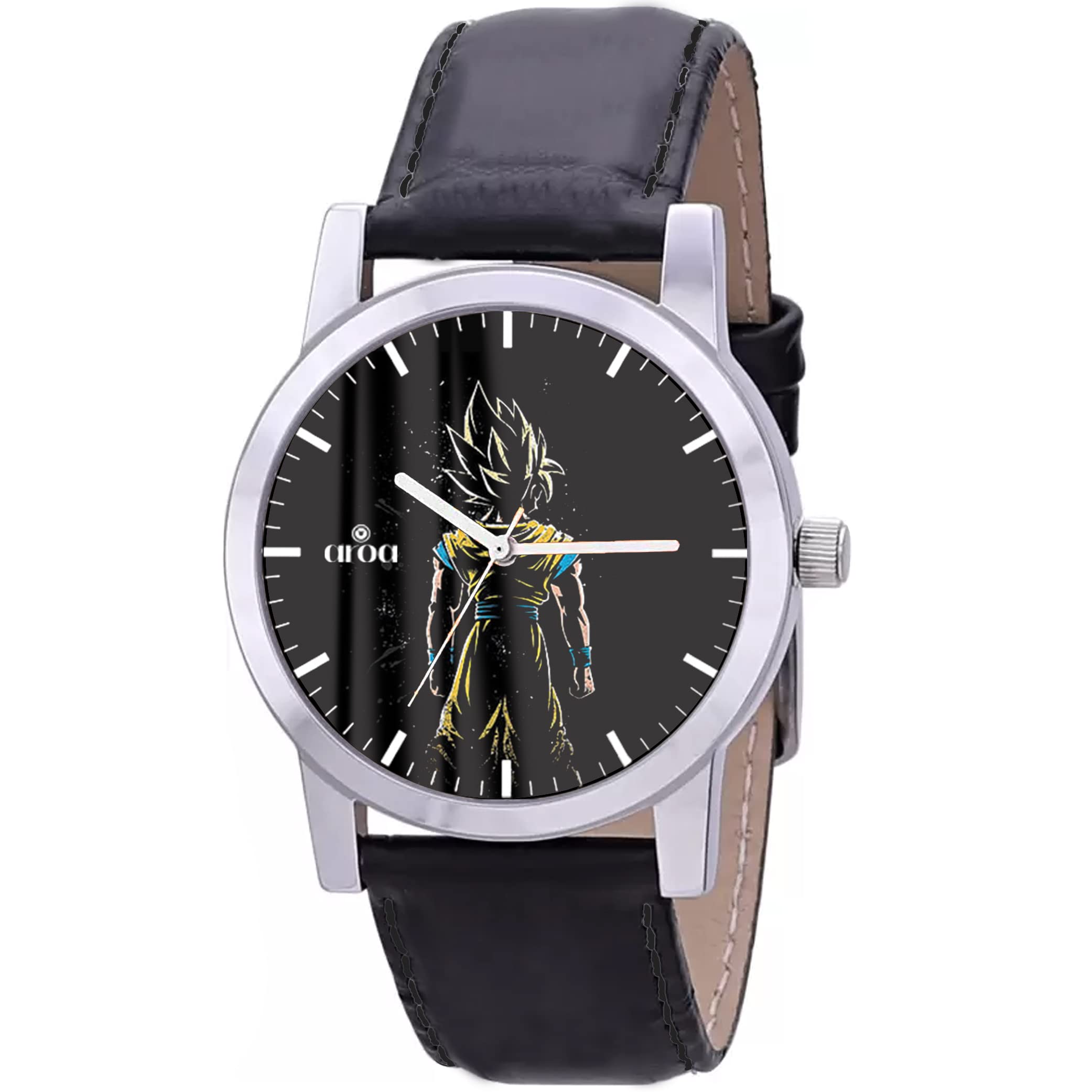 AROA Watch New Watch for Goku Design Steel Metal Type Analog Watch Black Leather Strap Black Dial for Men Stylish Watch for Boys (B0BY8JRWPK) Amazon Price History, Amazon Price Tracker