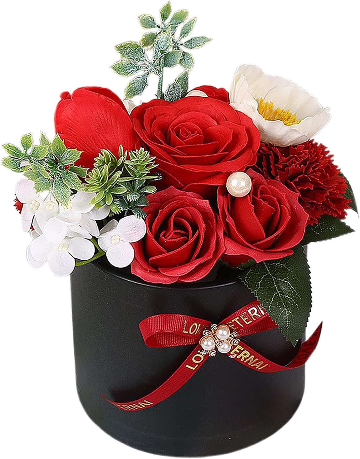 Soap Flowers Bouquet, Artificial Scented Rose Soap Flower Arrangement with Gift Box for Home Decor Wedding Mothers Day Party Decoration