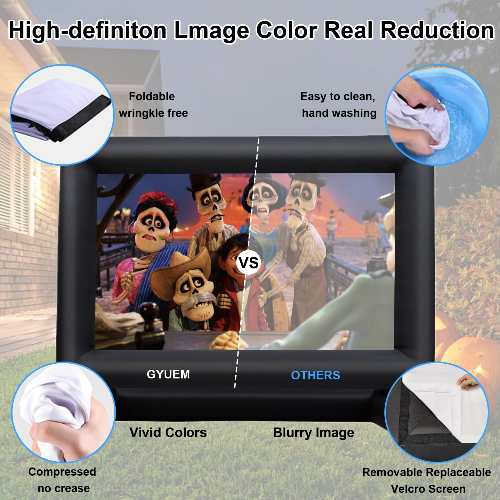 GYUEM 18ft Inflatable Projector Screen - Big Screen Movies! -3