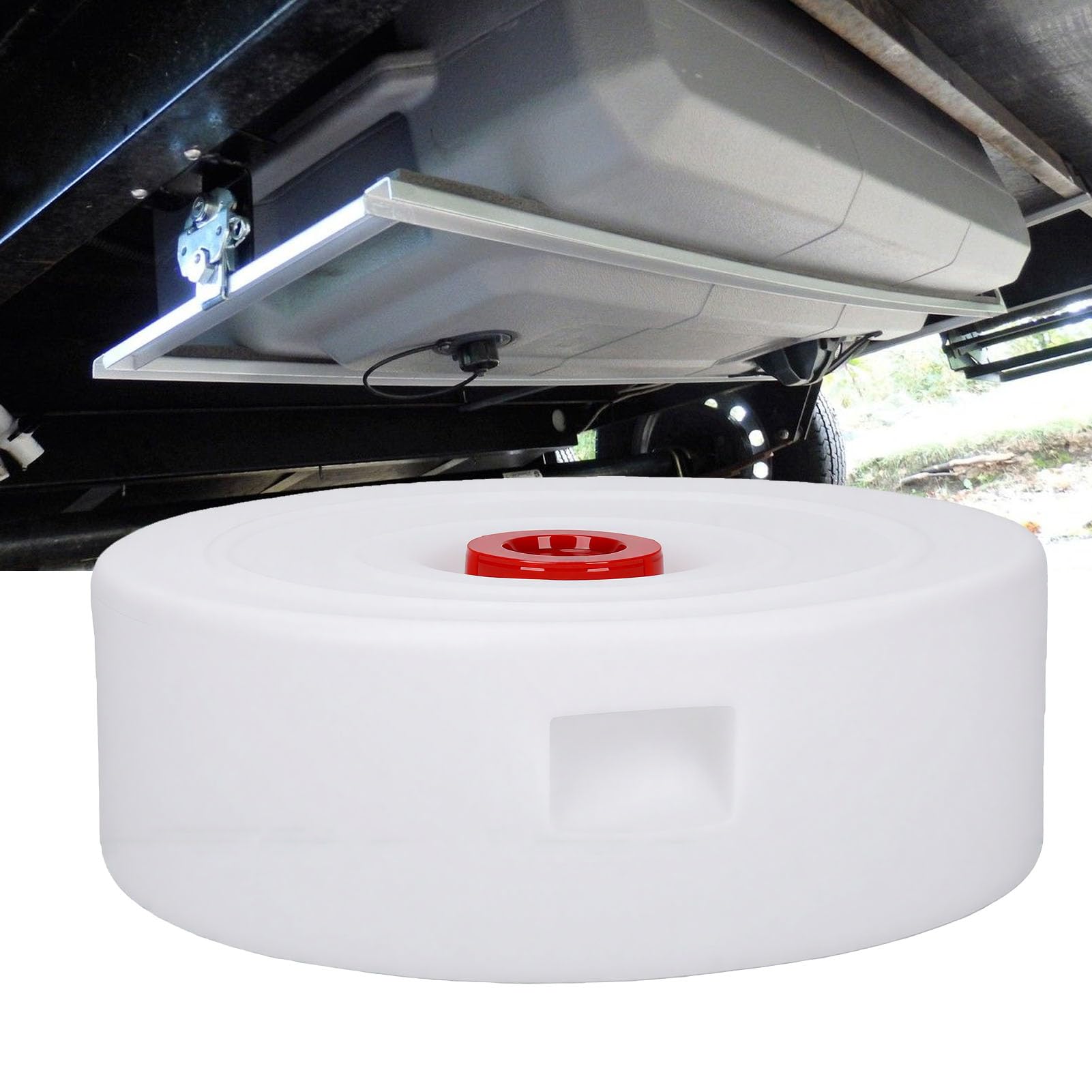Yctze Wohnmobil-Wassertank, Süßwassertank, Wasserspeichertank, 12 Gallonen, 45 L, LLDPE in Lebensmittelqualität, Nahtlos, Auslaufsicher, mit Verstecktem Griff, 100 Mm Einlass