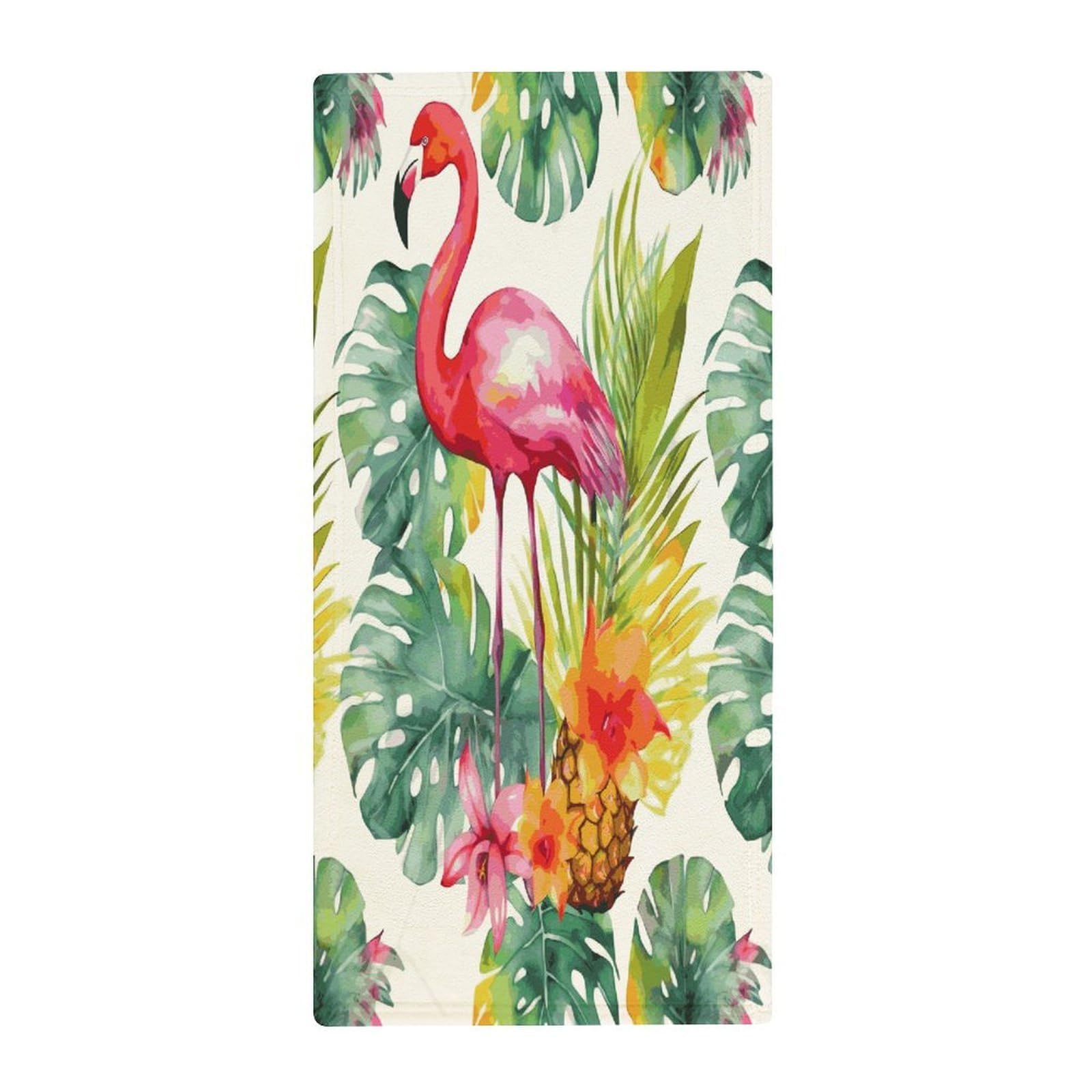 MUSM Premium Hand Towels for Bathroom Ultra Soft Printed Towels Coral Velvet Kitchen Hand Tropical Watercolor Pineapple Flamingo Towel Highly Absorbent Hotel Spa Towel Collection 13.8 X 28.7 in