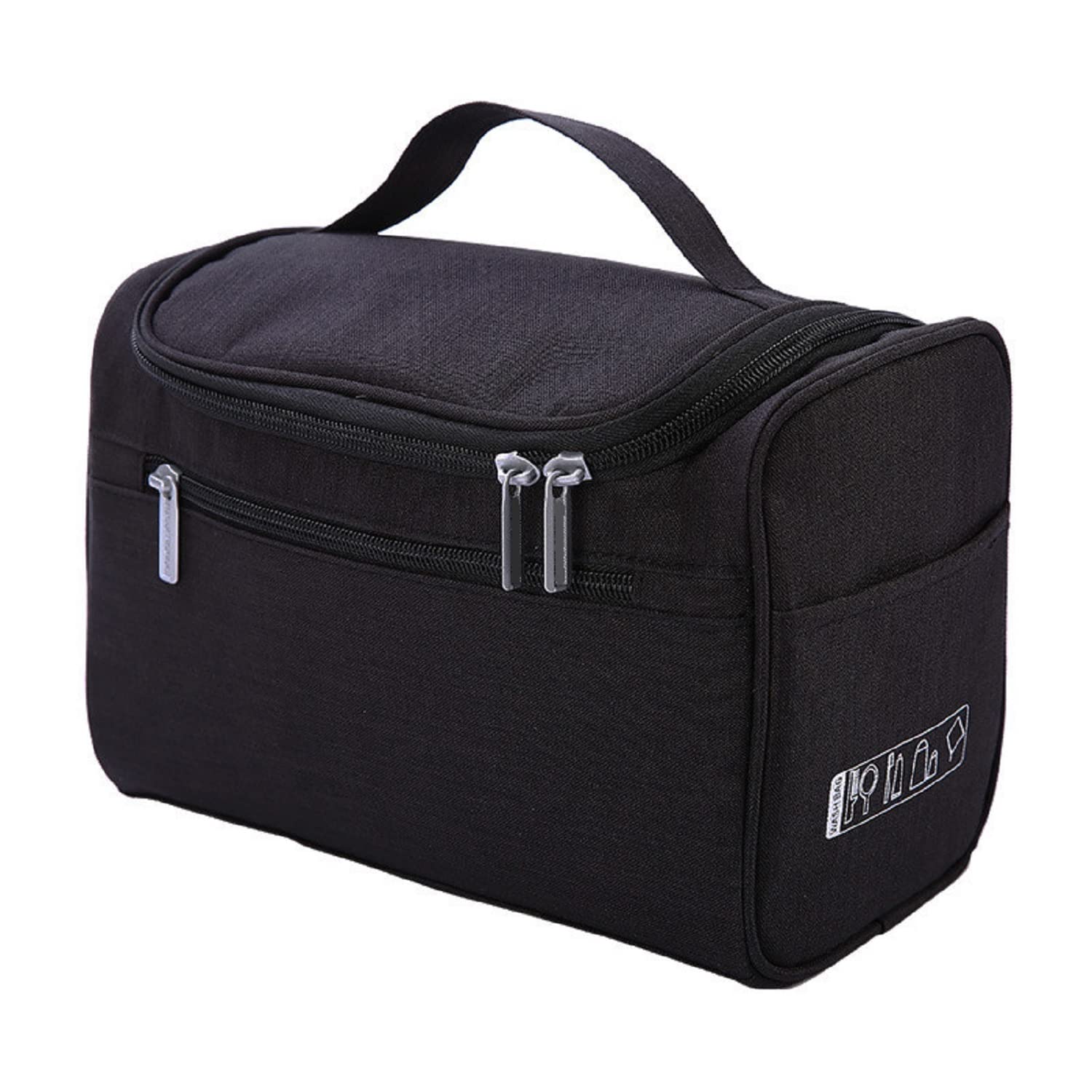 LACOPINE Toiletry Travel Hanging Cosmetic Makeup Organizer for Men and Women (Black)-image-12