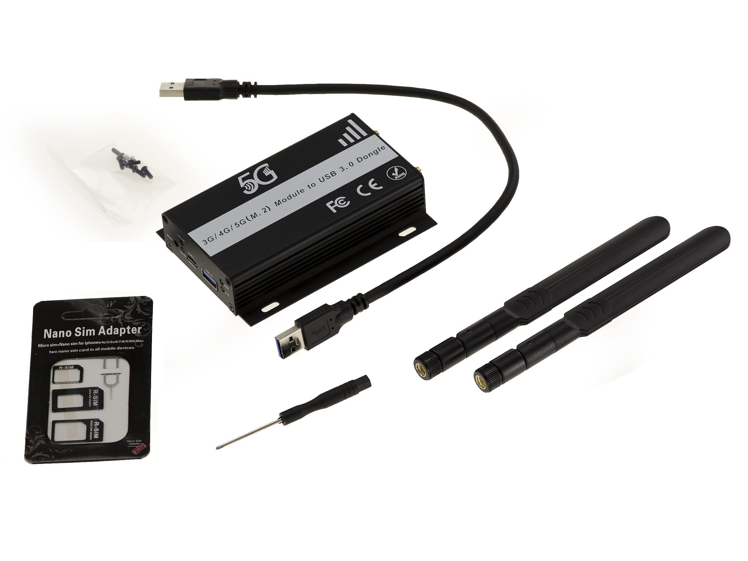 Avec des antennes - Adaptateur WiFi sans fil 1200Mbps USB3.0 Dongle 2.4G-5G longue portée Stable