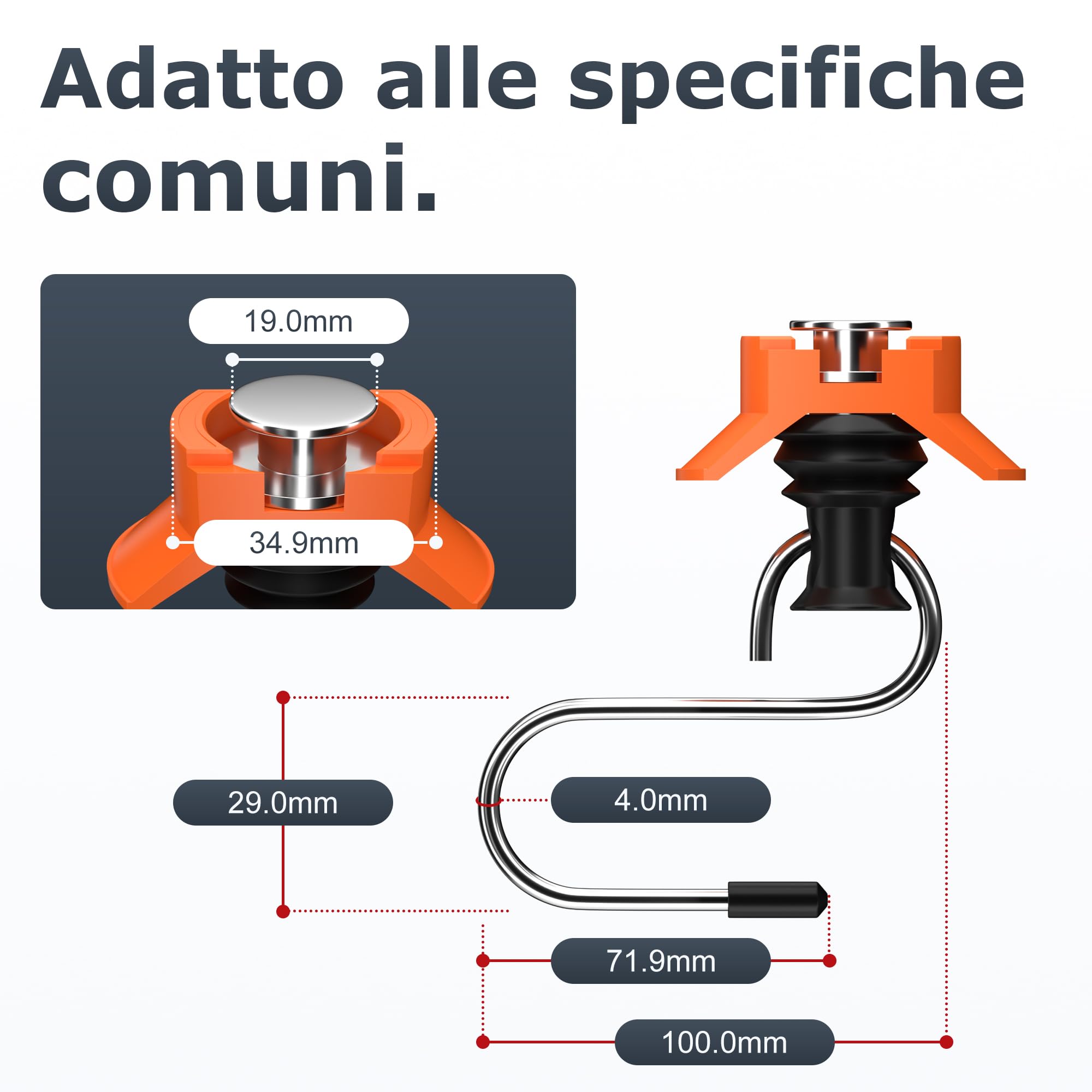 Ganci per guide aeree, 6 pezzi, raccordo singolo terminale, 50 kg | Raccordo singolo per binario aereo, accessori per trasporto, fissaggio del carico in rimorchi, furgoni e autovetture
