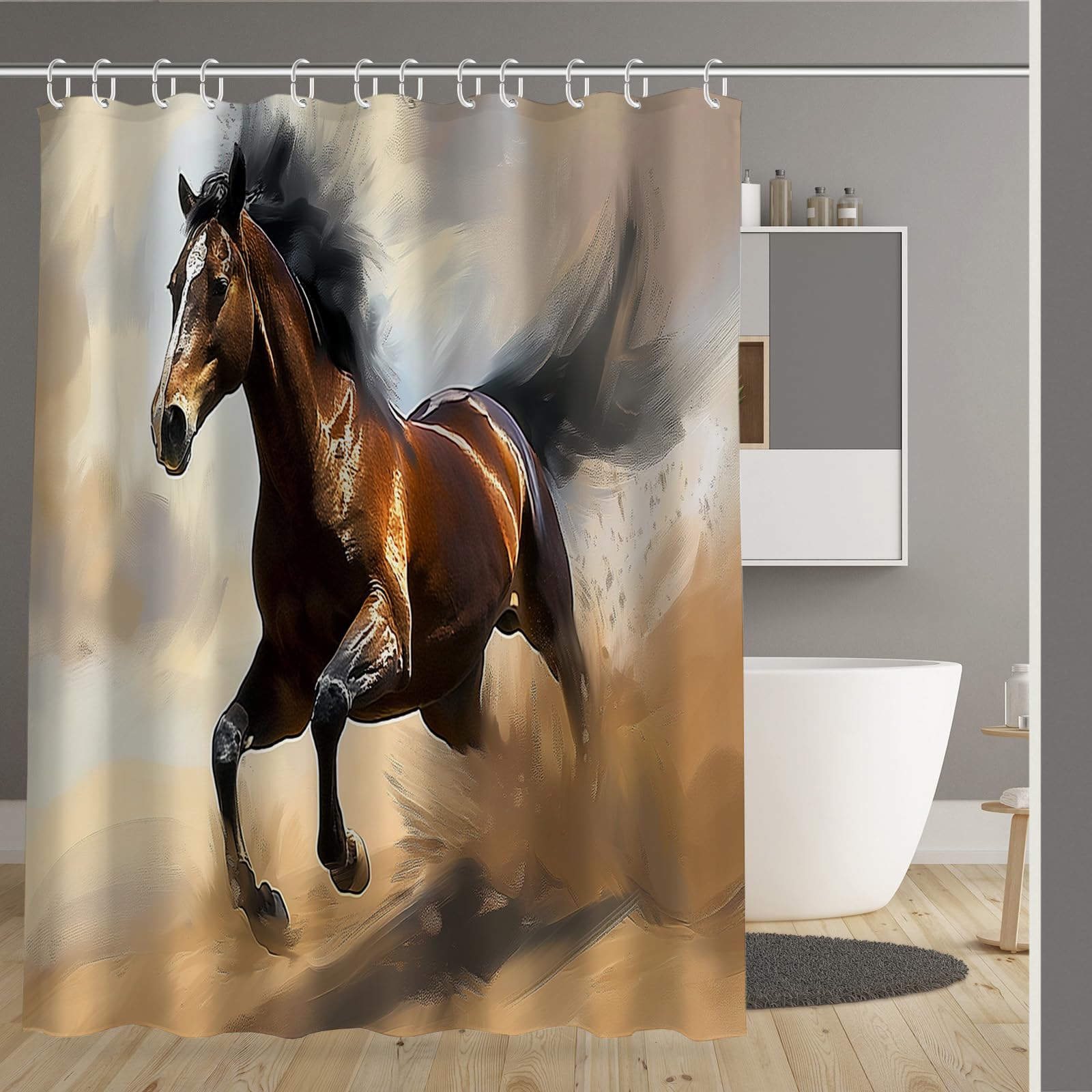 Rideaux de douche de salle de bain 180x180cm avec crochets et ourlet