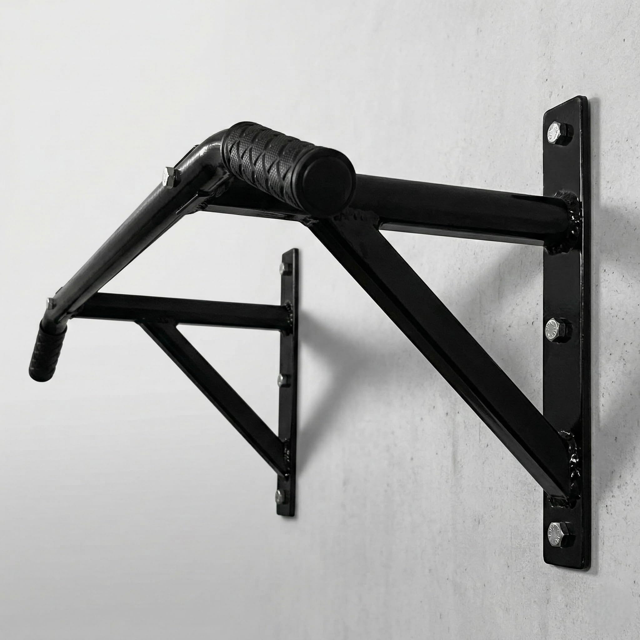 Allyson Fitness Wall Mounted Pull Up Bar, Chin Up Bar Dip Station with 2 Grip Positions, Power Tower Set Strength Training Equipment, Screws Installation