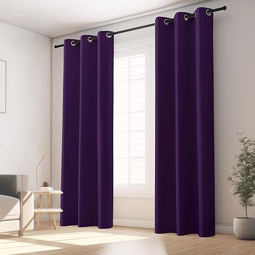 Miniatura 62 de KGORGE - Cortinas opacas grises para dormitorio 2 paneles, 42 x 63 pulgadas con ojales, cortinas de oscurecimiento de habitación con aislamiento