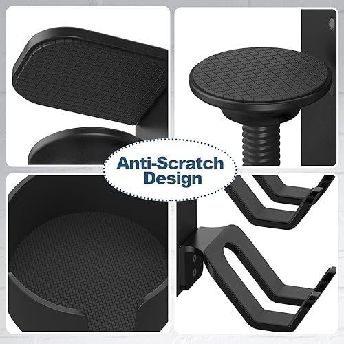 Miniatura 6 de Soporte para tazas de escritorio 4 en 1 con colgador de auriculares y soporte de controlador, accesorios de juego, abrazadera de brazo ajustable y