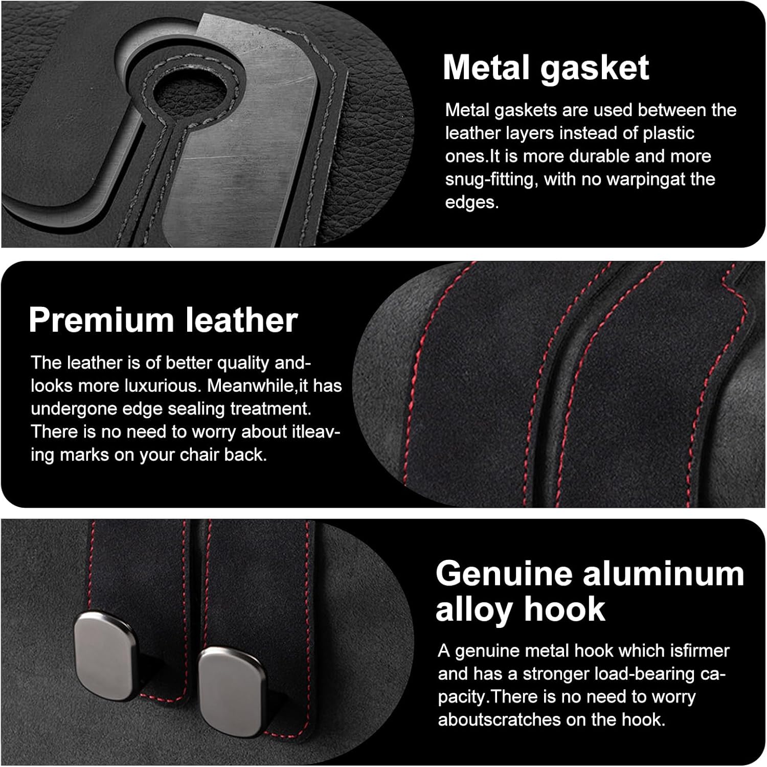 Car Purse Hook Purse Hook for Car Seats Headrest Car Seat Hooks,Heavy Duty Vehicle Organizer for Handbags, Groceries, Purses, Keep Car Tidy (Black, 4 Pack)