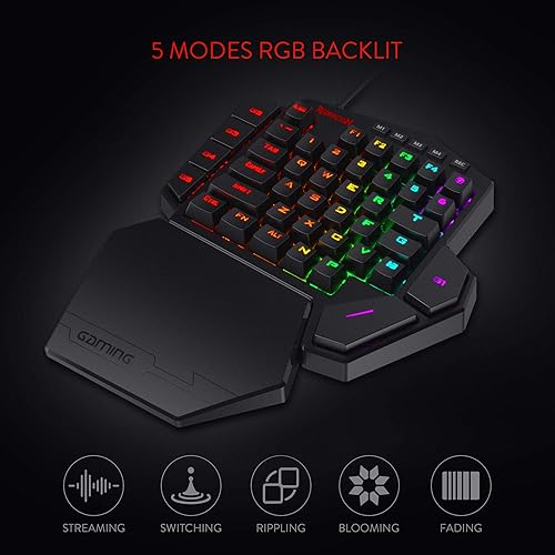 Redragon K585 DITI: Teclado Mecânico Gaming de Uma Mão com RGB e Preço Baixo