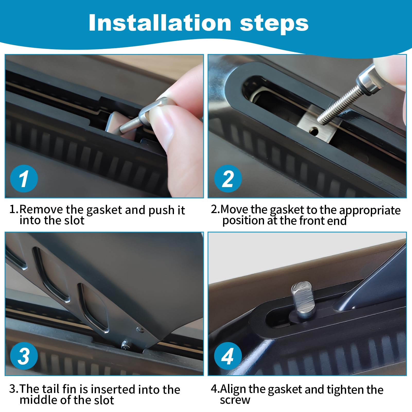 5 Piezas Tornillo para Tabla de Surf Tornillos de Aleta Deslizante Kit de Repuesto de Placa Duradera para Surf RemoTabla Larga Sup de Acero Inoxidable