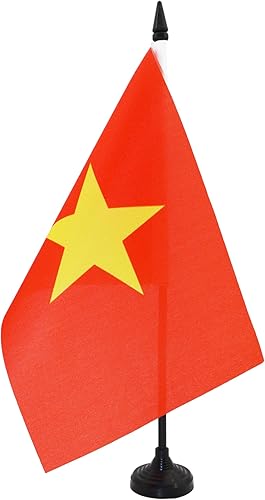 Miniatura 294 de Bandera de la bandera del Líbano de AZ, 3.9 x 5.9 in, bandera de escritorio libanesa, 5.9 x 3.9 in, barra y base de plástico negro