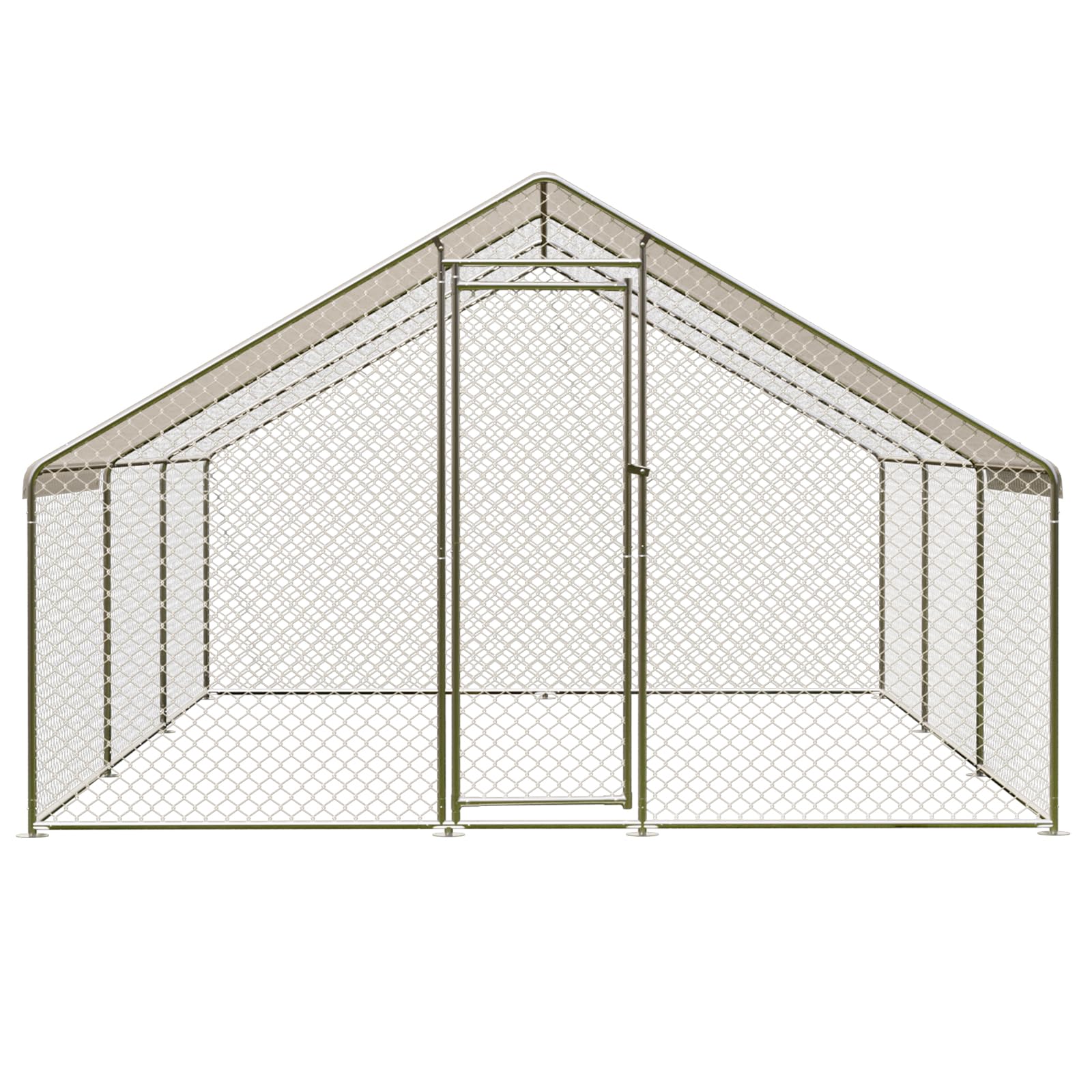 Garvee - Gran recinto para aves de corral de metal para granja y jardín, techo impermeable y protección contra rayos UV, seguridad óptima para gallinas, patos, conejos y animales pequeños, montaje