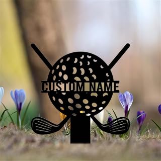 Custom Golf Grave Marker,Golf Silhouette Memorial Stakes,Decor Gifts for Loss of Loved One,Metal Garden,Geometric Outdoor Garden Yard Lawn Cemetery Deco