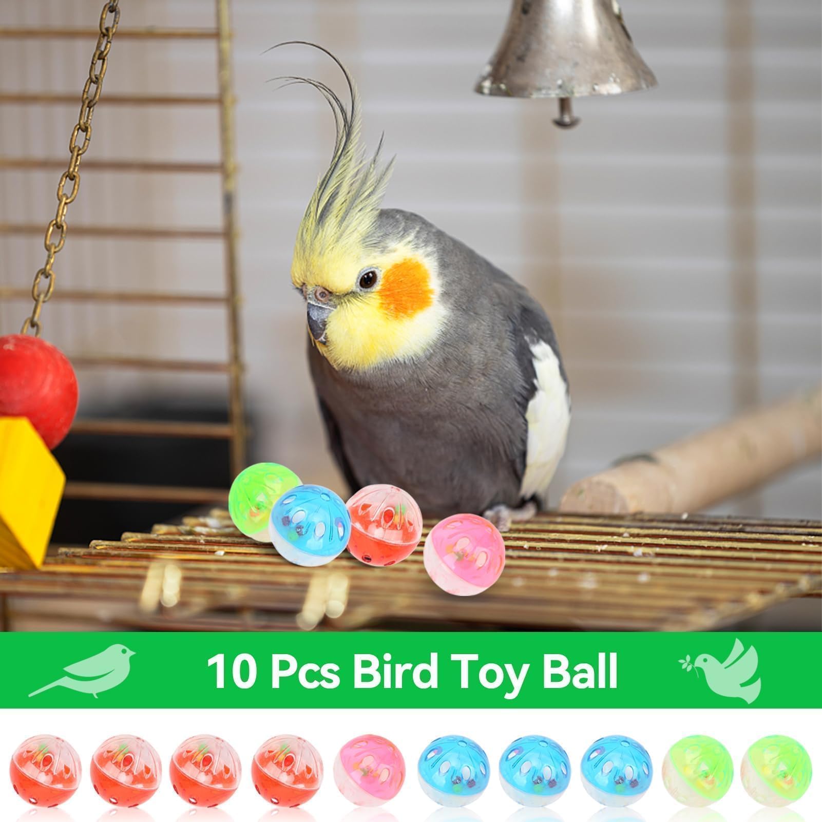 Bird rotan ballen, speelgoed, 3 cm, rotan ballen, gevlochten vogelkooi, rotan bal, vogelkooi, speelgoedbal voor parkieten, parkieten, valkparkieten, grijze vogel konijn, cavia's (multicolor, één maat