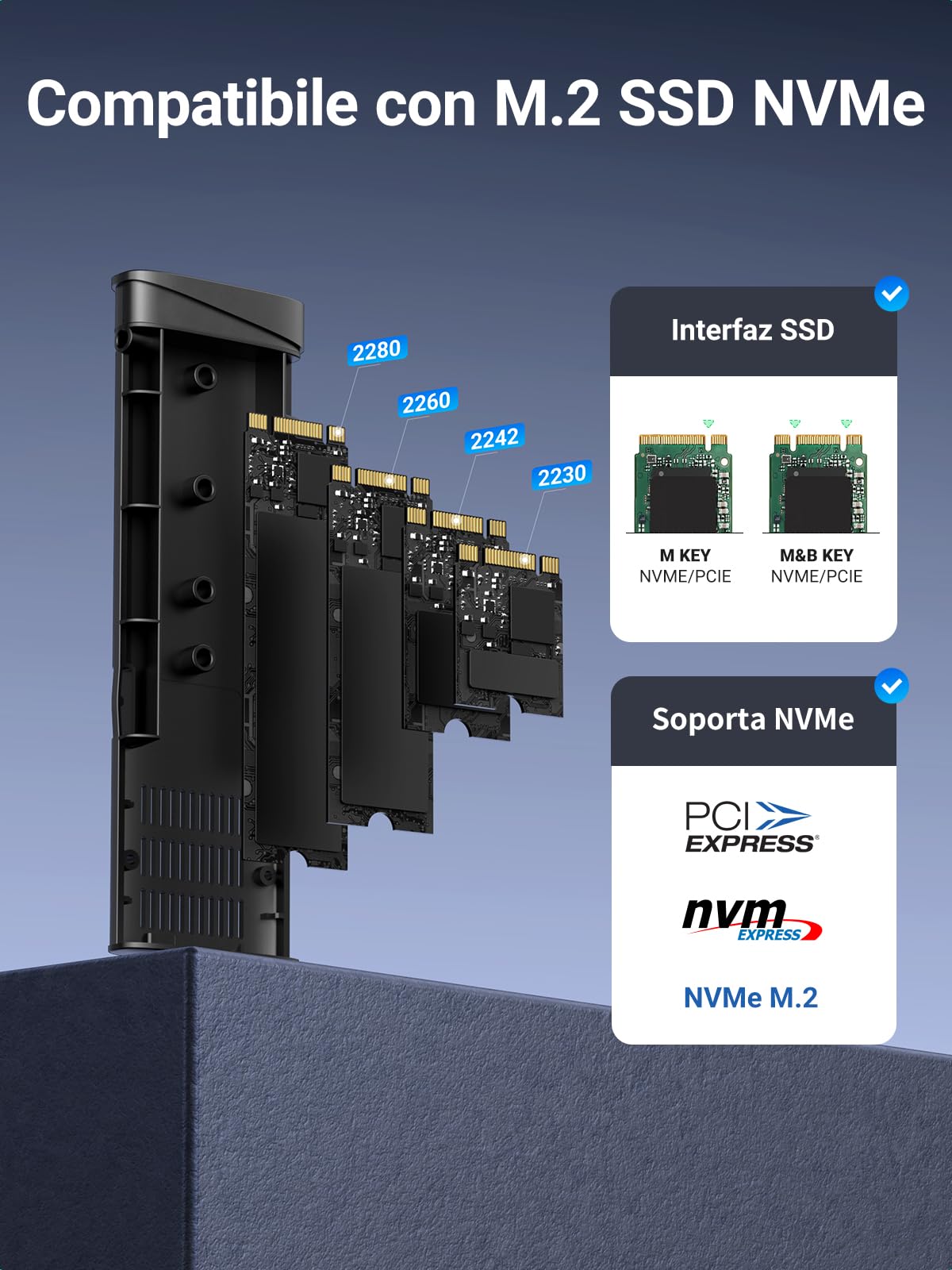 Case Esterno per SSD M2 NVMe da 40Gbps E M.2 NVMe 10Gbps