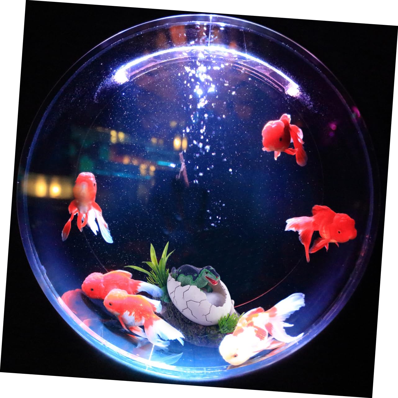 TOYANDONA Decorazione per Acquario in Resina Verde Tana per Animali Acquatici e Pompa di Ossigeno, Accessorio Funzionale per Serbatoio e Arredamento Acquario