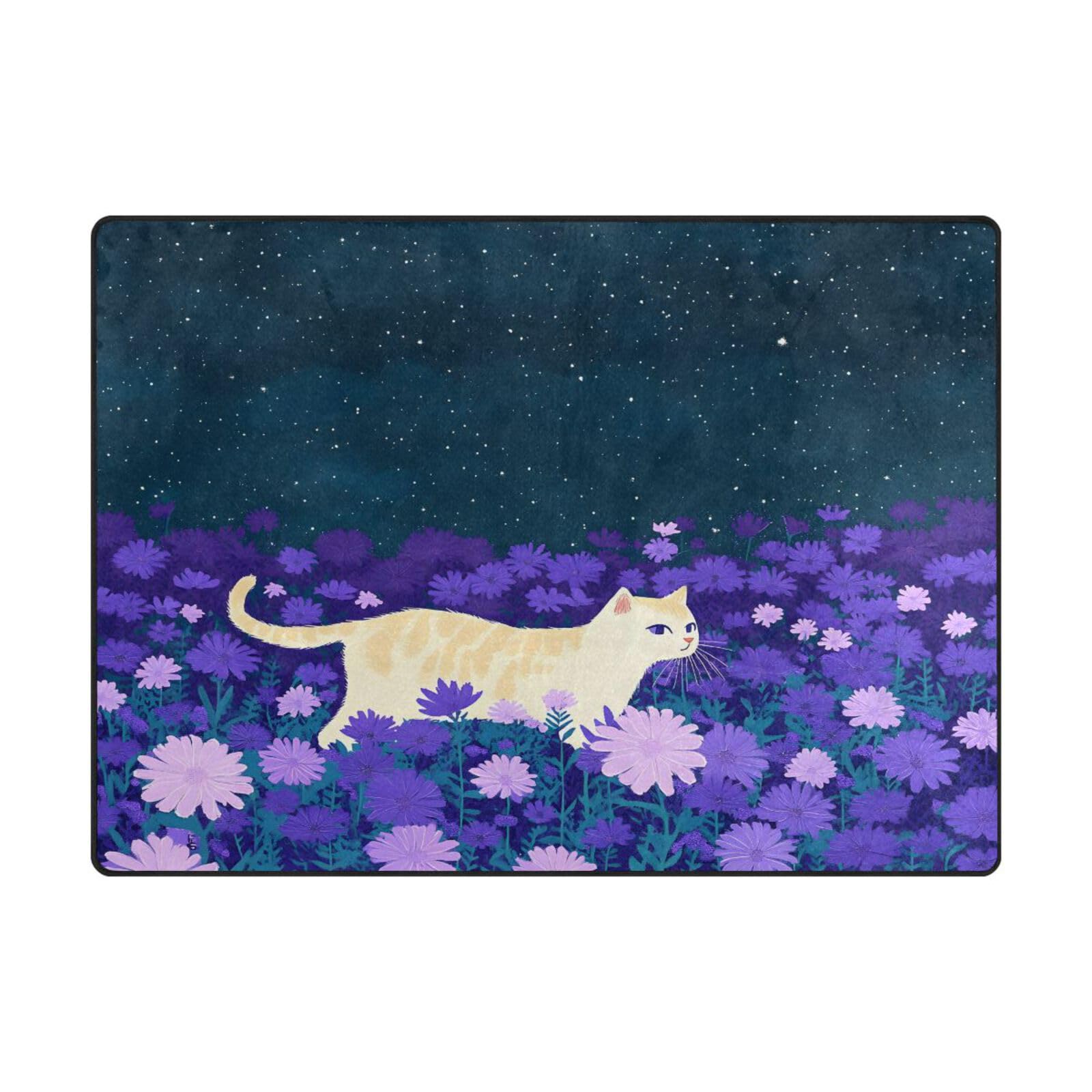 Tapis de sol contemporain violet de salon 203x147 cm de chambre à coucher