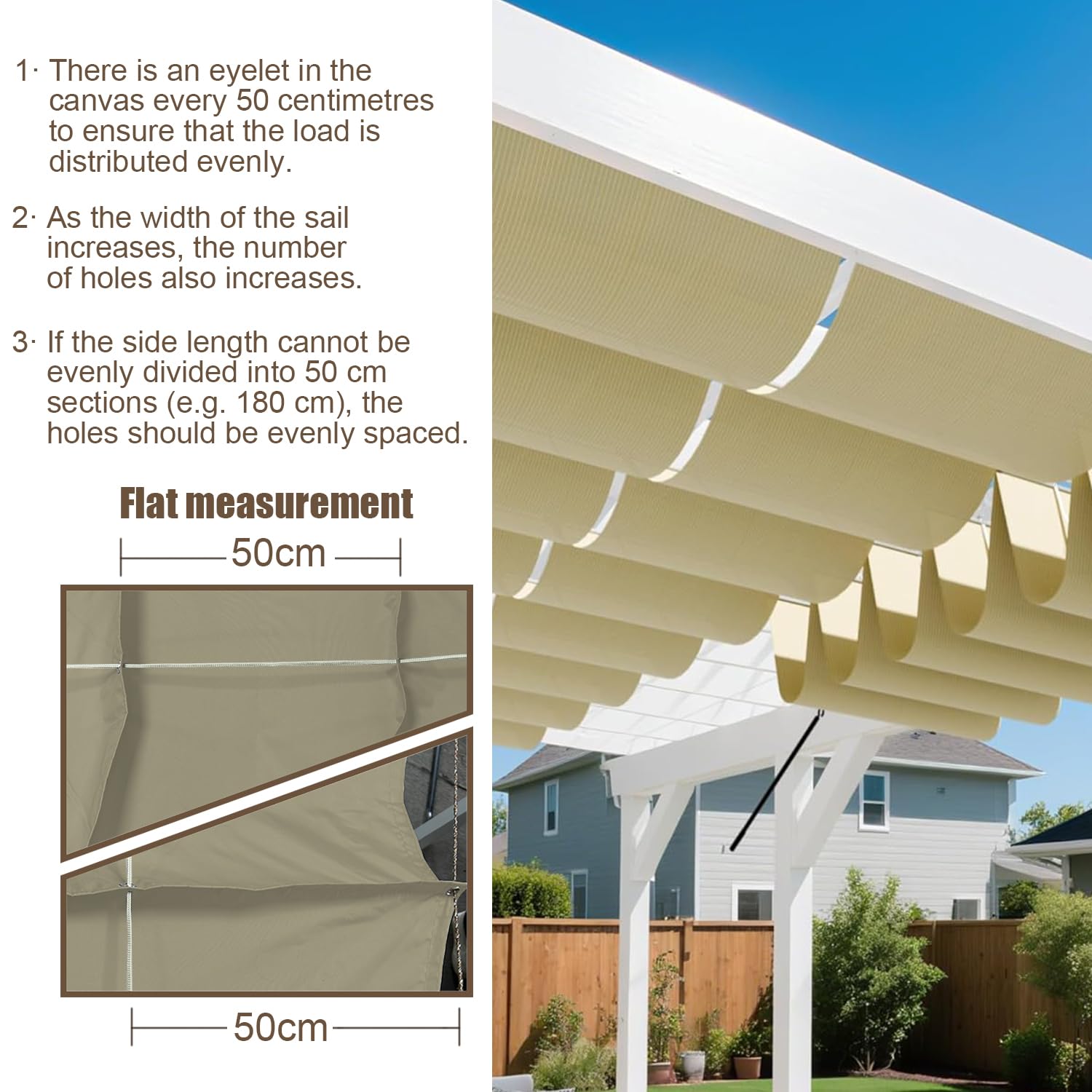 Einziehbar Welle Sonnensegel 1.2x4.5M(BxL), Verstellbar Schattenabdeckung, Wasserdicht Sonnenschutz Sonnenschutz Schutz vor UV- Strahlungen für Pergola Garten Schattenabdeckung - Weiss