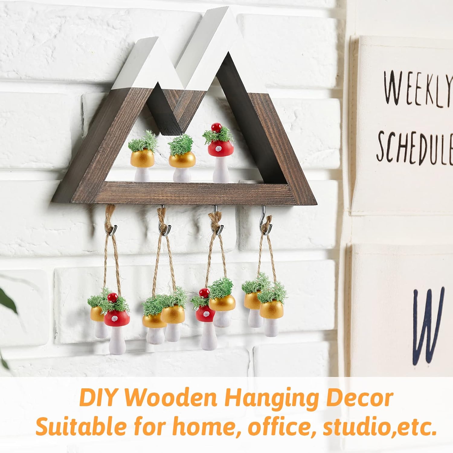 Juexica 42 Pack Unfinished Wooden Mushroom Mini Mushrooms Figurines Various Sizes Natural Paintable Decorations for DIY Craft Art Project Festival Activities Paint Hanging Home Earring Ornaments