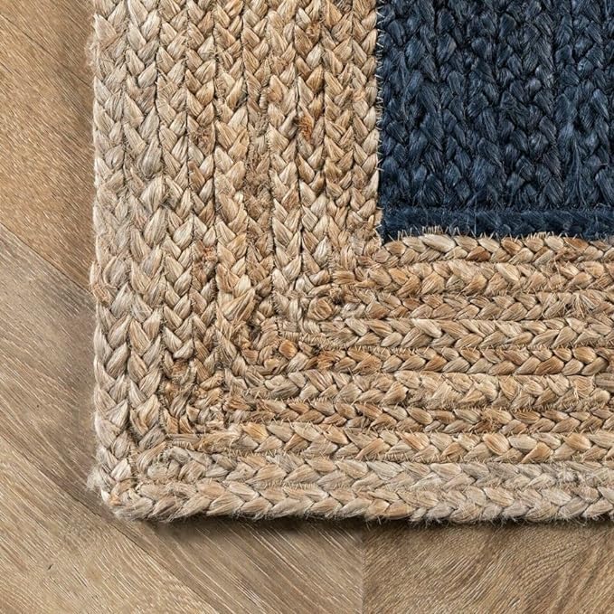 Home Decorative Braided Jute Hand Woven Square Floor Rug Carpet