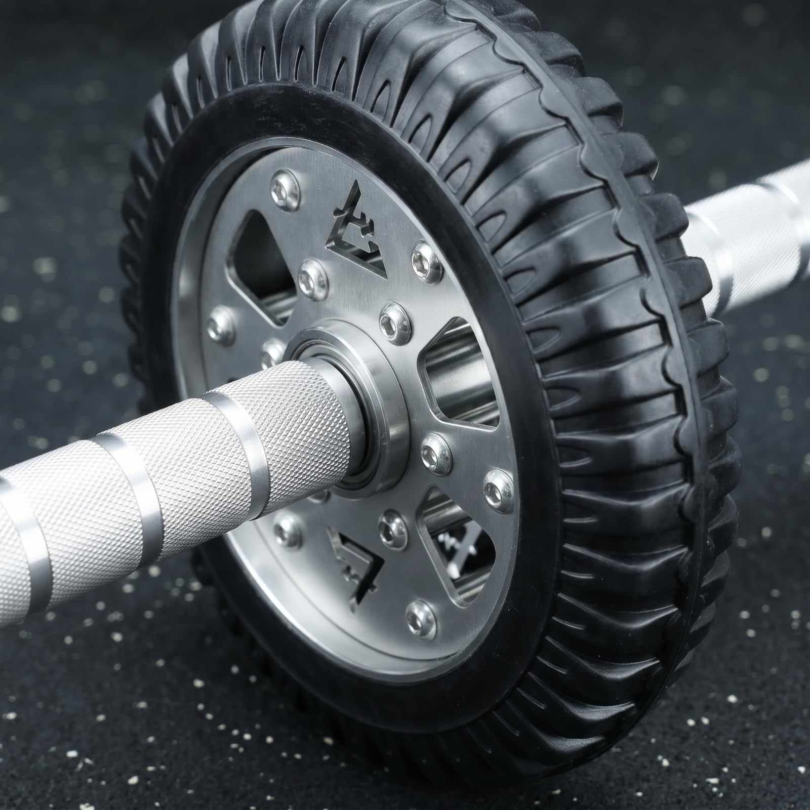 Ruota Addominali Fitness Rullo Addominale Roller Palestra Attrezzo Core Resistenza Acciaio 304 Presa Sicura Antiscivolo Rotolamento Morbido Adatta a, 200mm, Ruota Lunga