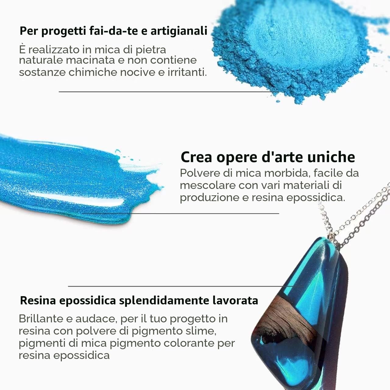 Mica - Polvere epossidica, 40 colori, 5 g, pigmenti cosmetici naturali, adatto per resina epossidica, colore sapone, lucidalabbra, smalto per unghie, produzione di candele, bombe da bagno