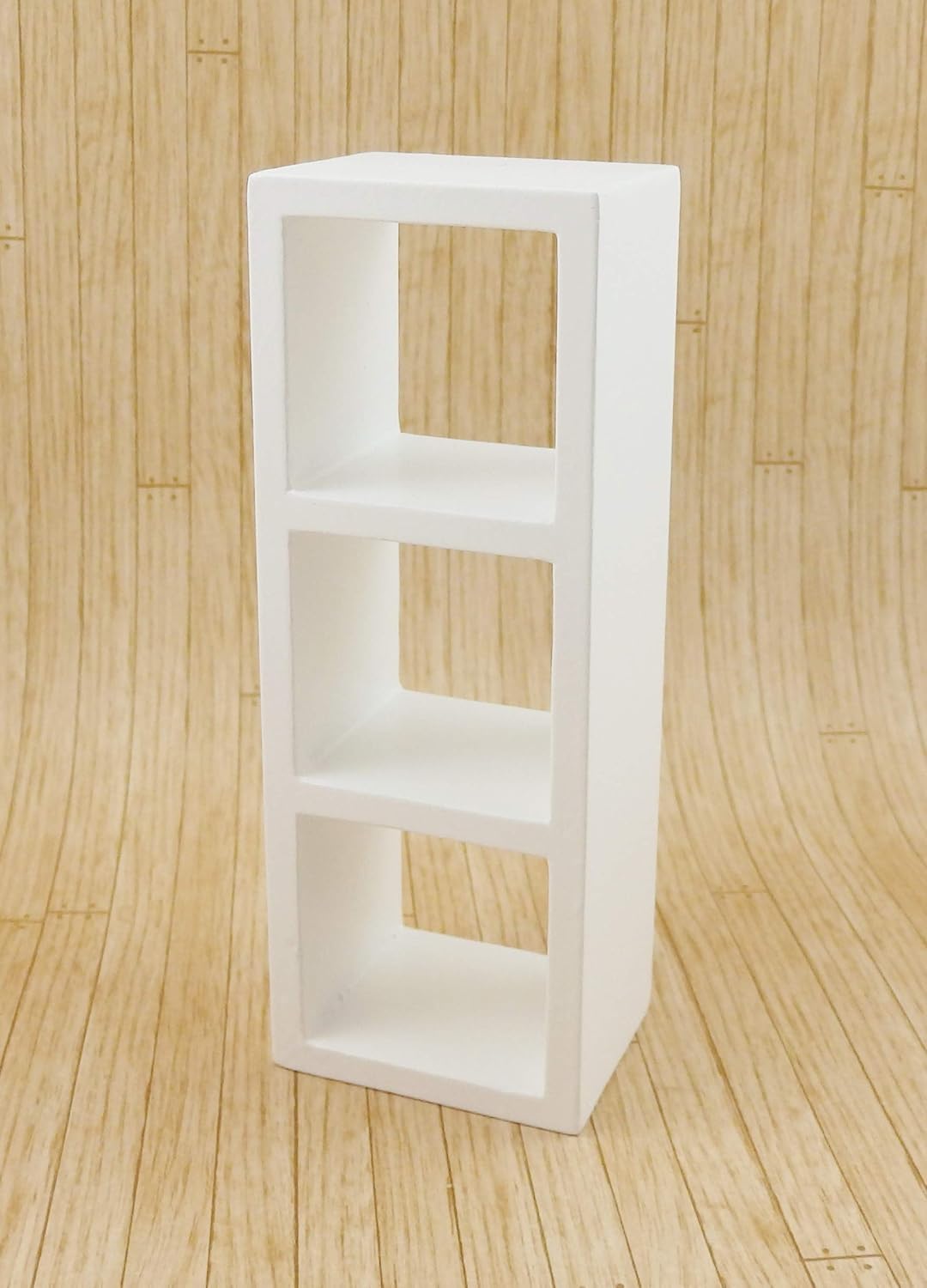Melody Jane Dollhouse 3 Cube Display Unit Modern White Shelves Bookcase 1:12