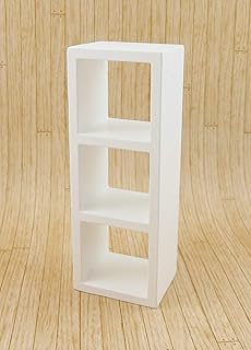 Melody Jane Dollhouse 3 Cube Display Unit Modern White Shelves Bookcase 1:12
