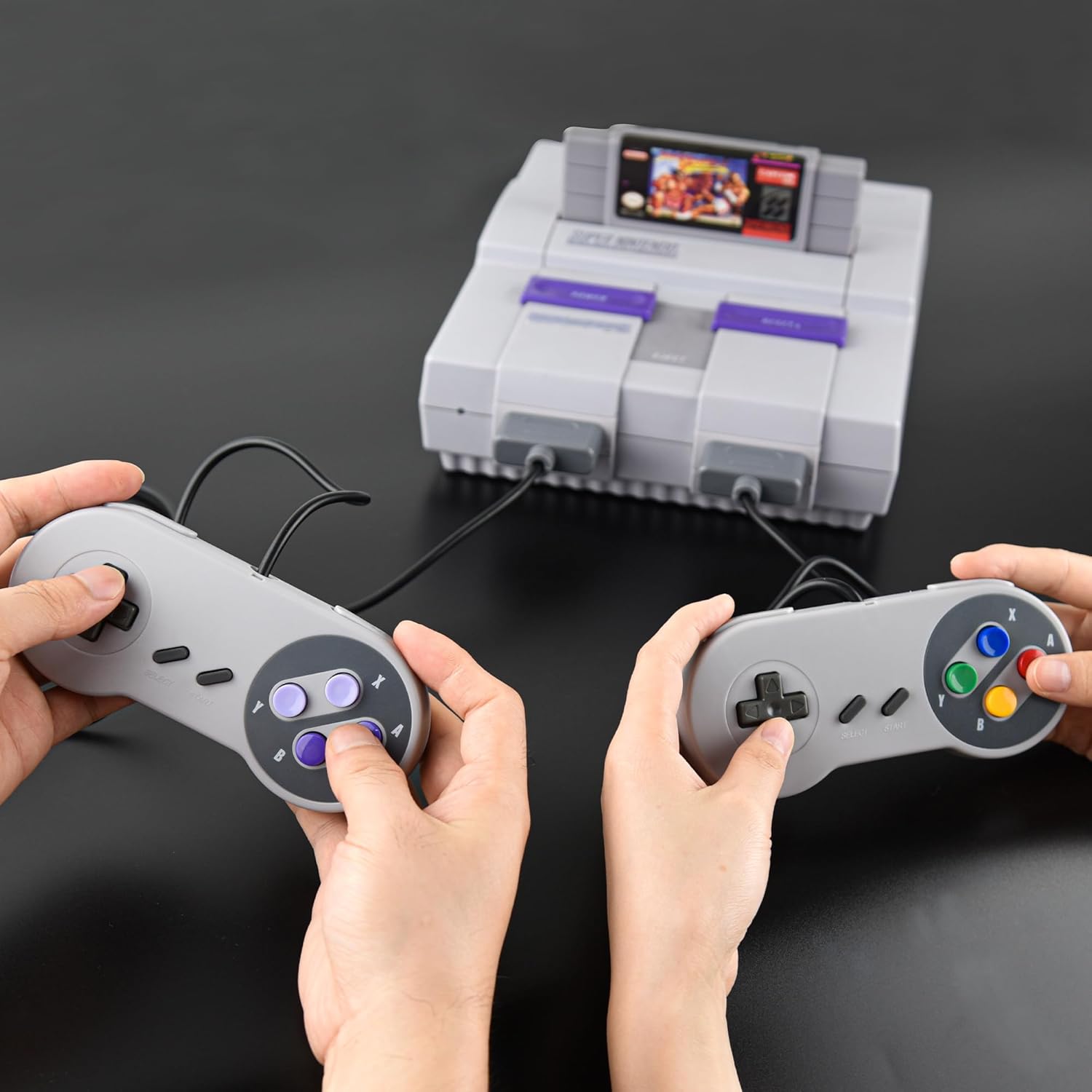 SAFFUN 2 Pack Wired SNES Controller, Fully Compatible With Original SNES/SFC - [Plug and Play] (Multi-Color Keys) - Image 2