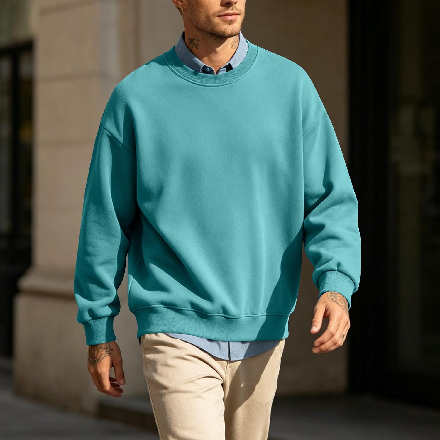 Men’s Hoodie Casual Pullover Sweatshirt Soft Fleece Breathable Streetwear | Shirts Sweatshirts Quarter Zip Jacket For Men Mens Zipper Hoodie Up Summer Teal Men'S Fashion Hoodies & 1/4 Pullover