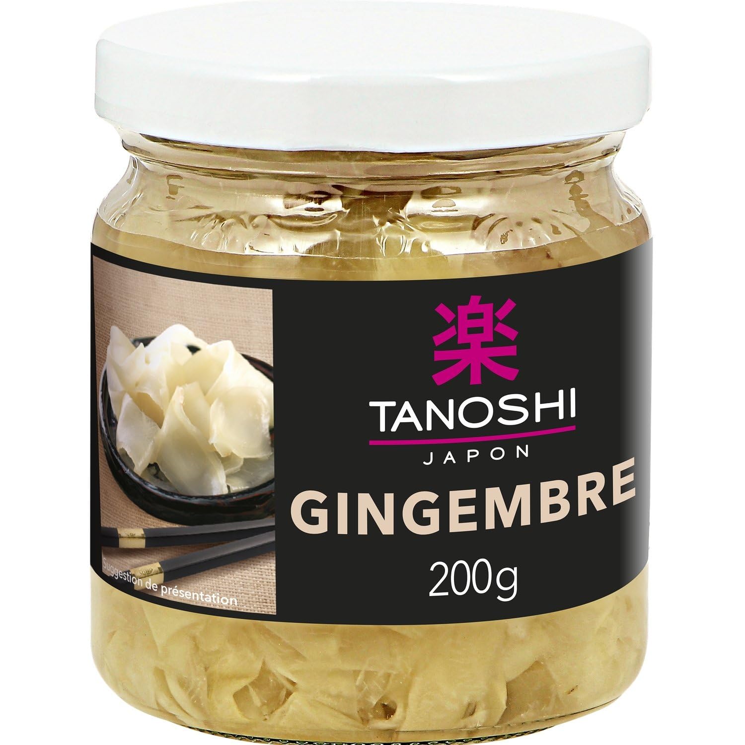 Gingembre Lamelles tanoshi TANOSHI - Le pot de 100g net égoutté Lot De 3 - Par Lot