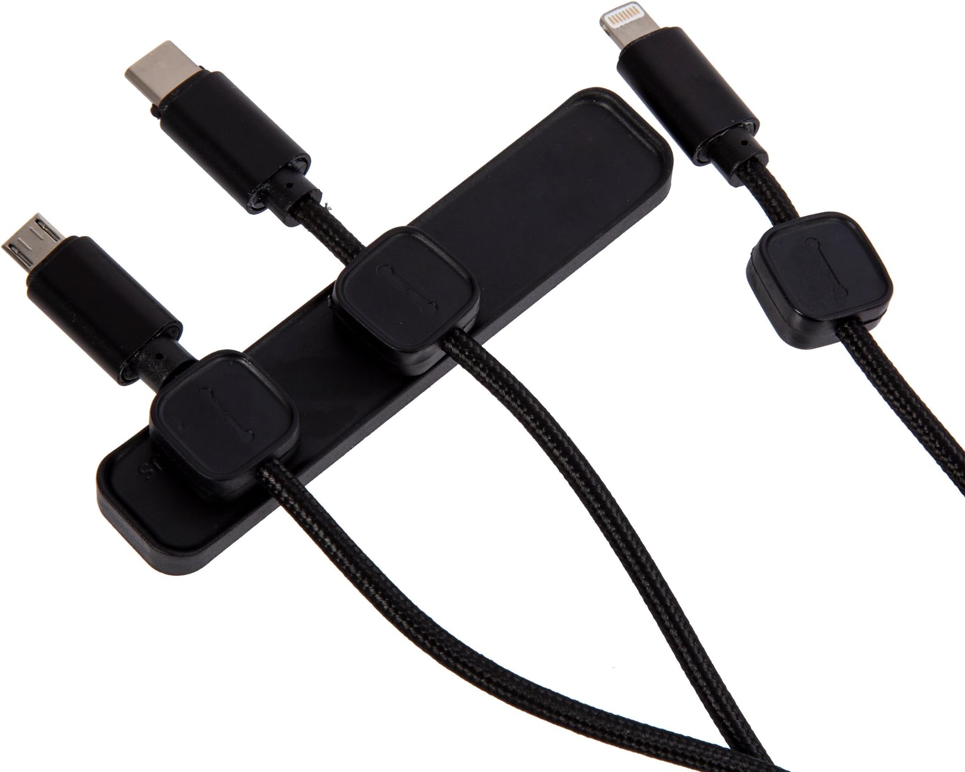 iFocus Electronics3-Piece Magnetic Cable Clip, 3 x 4 inches, Black