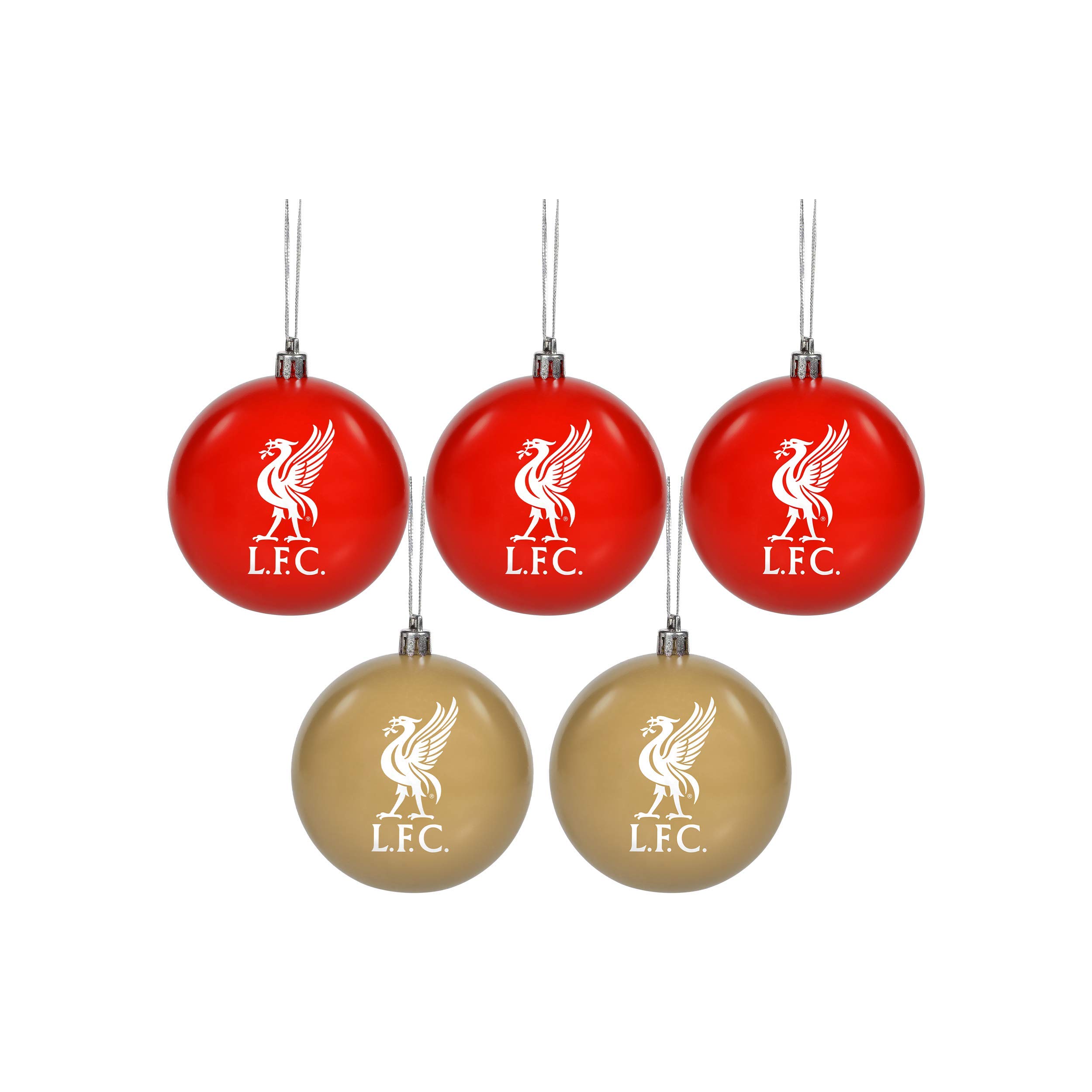Foco Red And White Forever Collectibles Uk Liverpool Fc 5 Pack Crest Bauble Wh