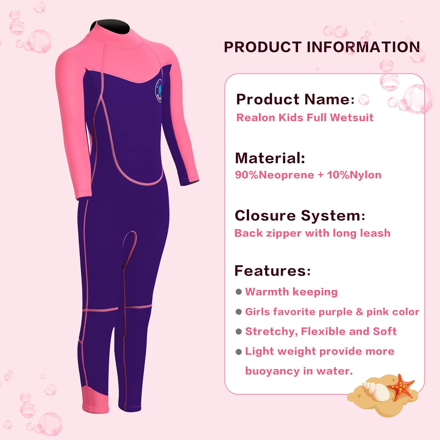 REALON Wetsuit Kids for Boys/Girls Full/Shorty Baby One Piece Wet Suit 2mm Neoprene 3t to 12t Toddler/Infant Swimsuit for Surfing Snorkeling Swimming : Sports & Outdoors