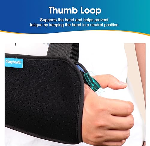 Miniatura 5 de Cozyhealth Brazo de hombro inmovilizador para lesiones de hombro, soporte de puño rotador para dormir, cómodo brazo médico para lesiones de hombro,