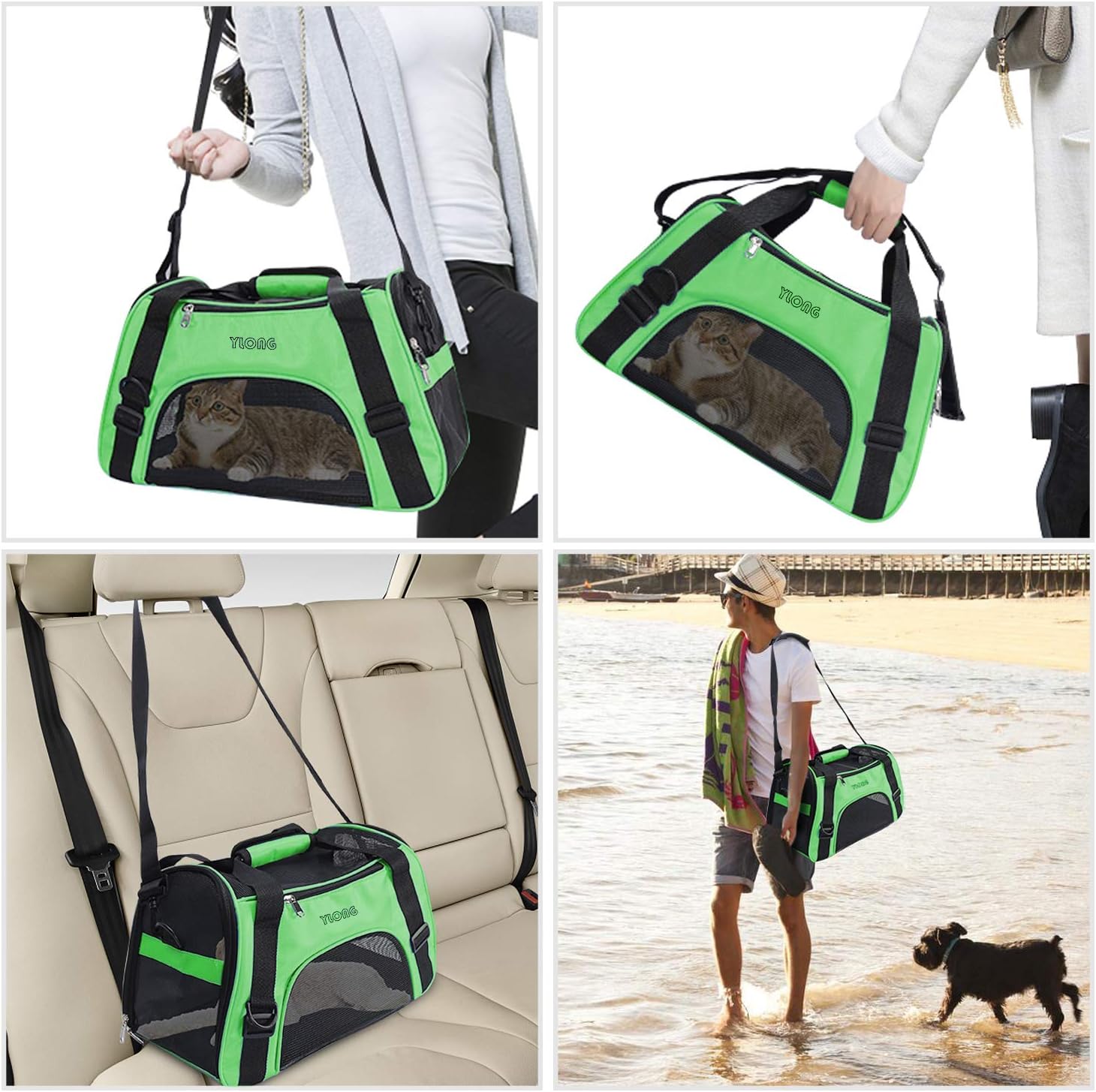 YLONG Cat Carrier Airline Approved Pet Carrier,Soft-Sided Pet Travel Carrier for Cats Dogs Puppy Comfort Portable Foldable Pet Bag,Airline Approved : Pet Supplies