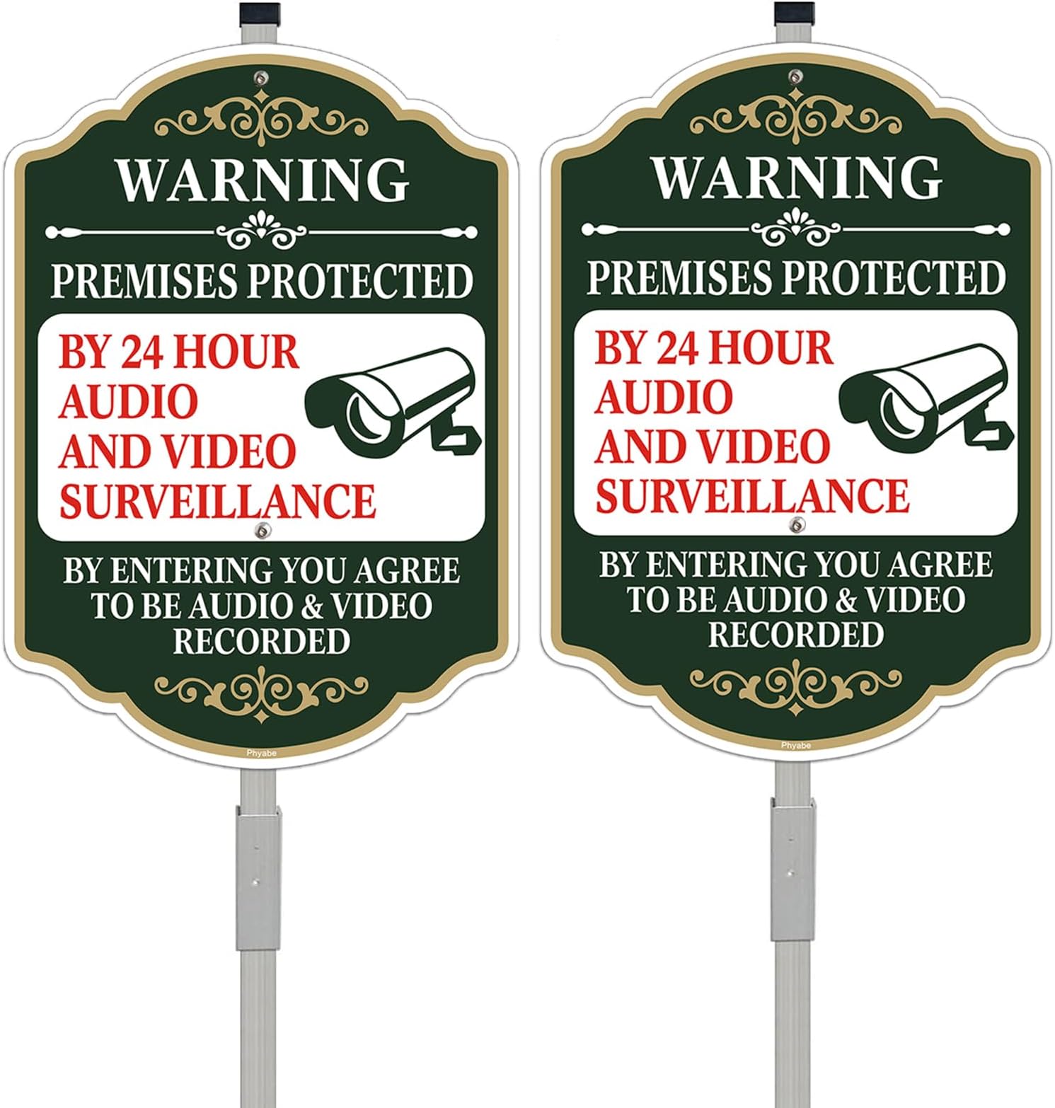 No Trespassing: This Property Is Protected By Video Surveillance Alarm In Use Video Camera Icon Portrait - Wall Sign - Foto 2