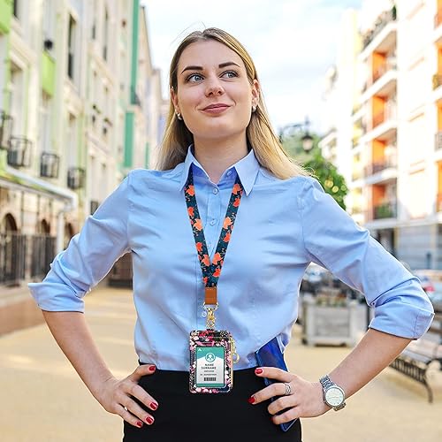 Miniatura 9 de Soporte para tarjetas de identificación con cordón, portatarjetas retráctiles con cordones ajustables para mujeres, niños, profesores, enfermeras,