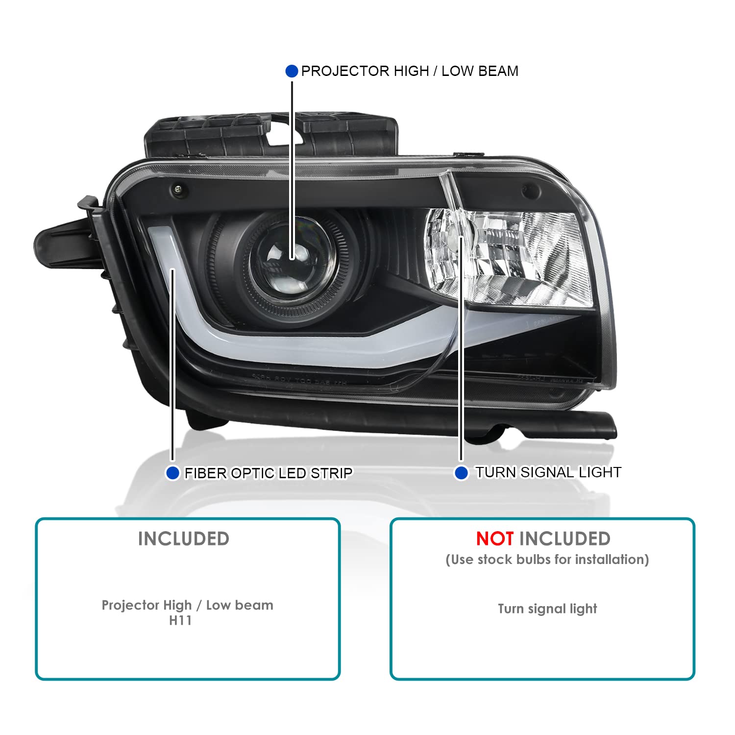 Buy SpecD Tuning Led Tube Black Projector Headlights Compatible with