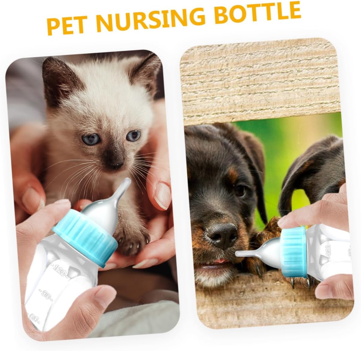 2Pcs Kitten Feeding Bottles Small Pet Nursing Bottle with Plastic Material for Newborn Puppies and Kittens Easy to Use Portable and Leak-Resistant Design