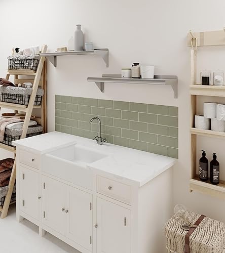 Vista 136 de AmGood Estante de pared de acero inoxidable de 60 pulgadas de largo x 8 pulgadas de profundidad Certificado NSF Estantería de metal