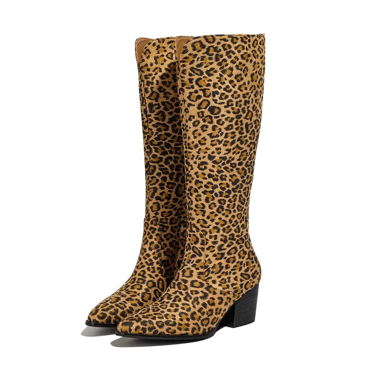 Casual Chunky Heel Knee High Boots for Women Suede Boots