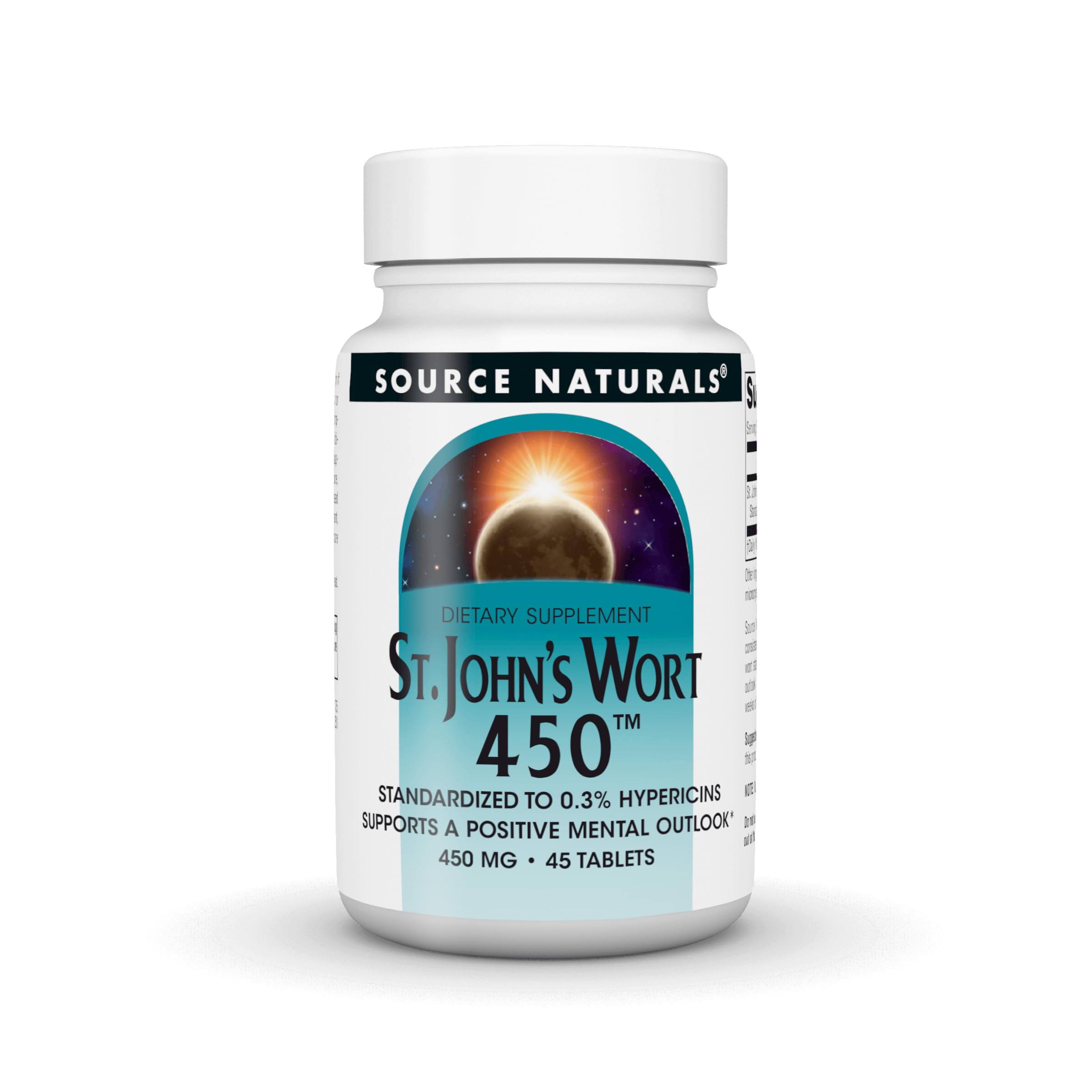 Source Naturals St. John's Wort, 450 mg - 45 Vegetarian Tablets 1 45 Count (Pack of 1)