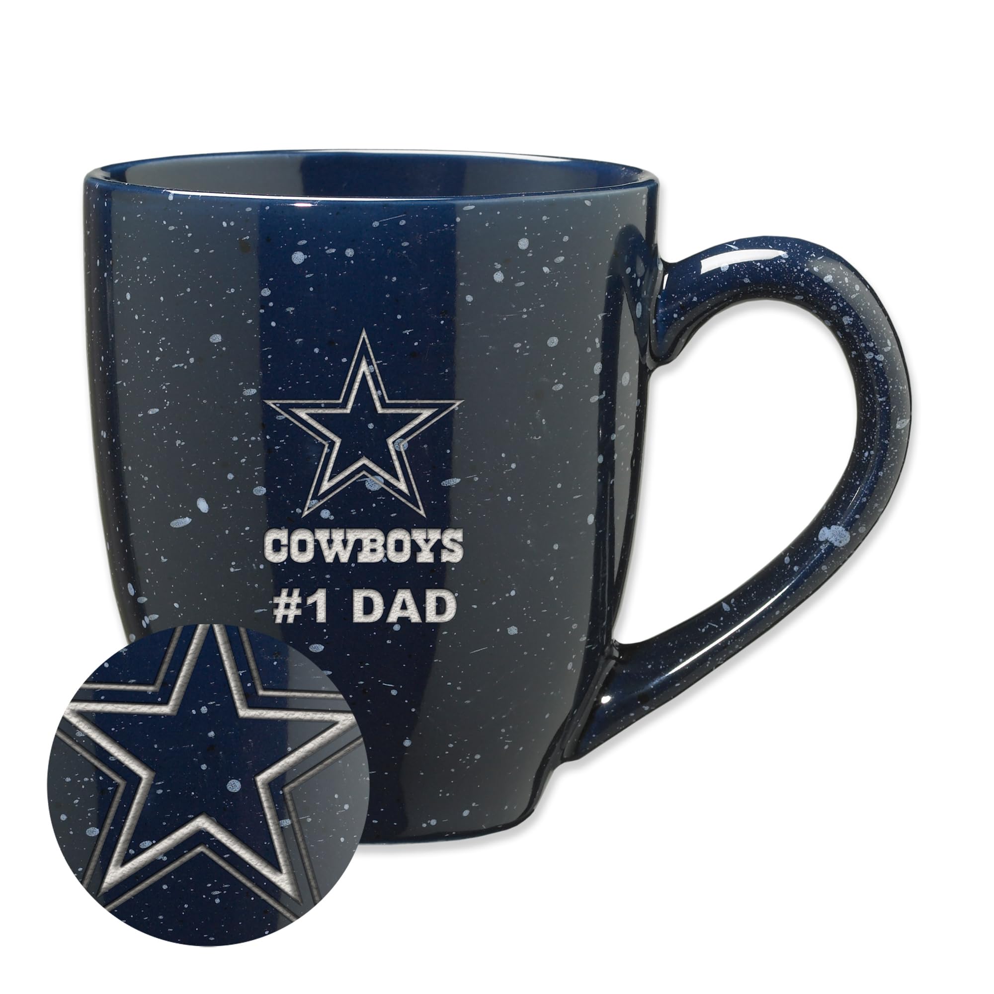 Tasse Dallas Cowboys #1Dad céramique NFL mug café gravé laser Rico Industries