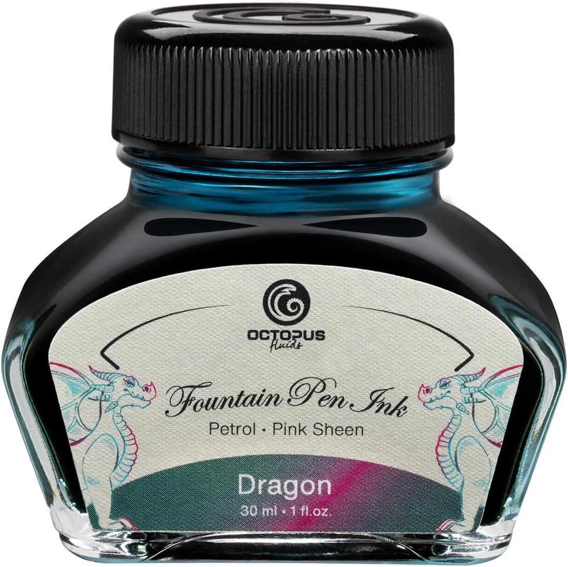 Dragon Sheen Fluids Octopus Ink Fountain Pen Glass Sheen Petrol 30ml